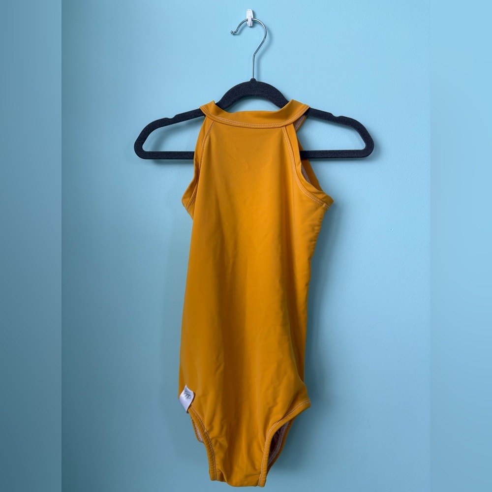 Girls Sz 10 Mustard Halter Leotard